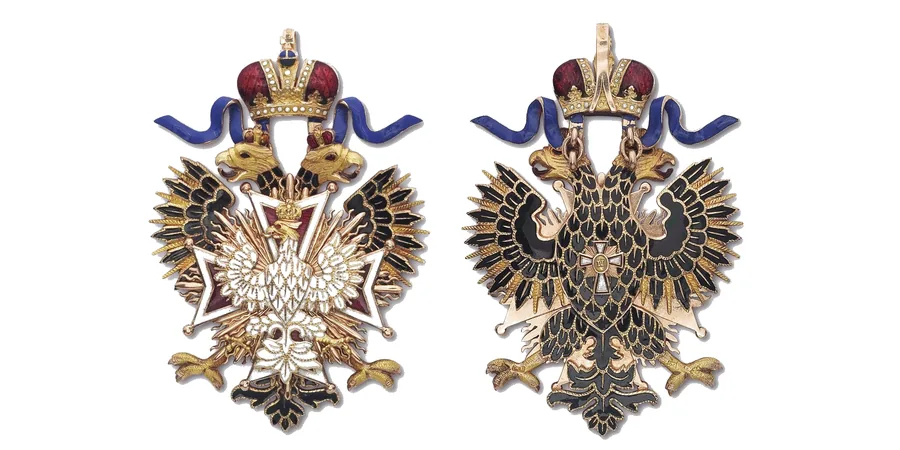 Знак ордена Белого орла, лицевая и оборотная стороны