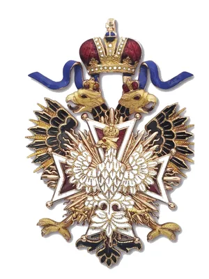 Знак ордена Белого орла — белый орёл на мальтийском кресте