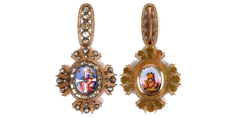 Знак ордена Святой Екатерины, лицевая и оборотная стороны
