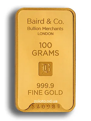Зливок Baird & Co 100 грамів, 999,9 проби