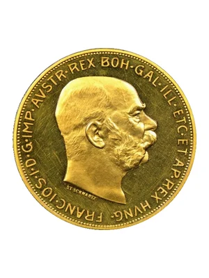 Золота монета 100 крон, аверс із портретом Франца Йосифа I