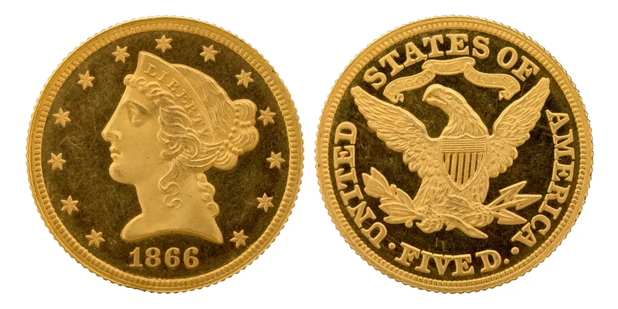 Золотые 5 долларов США 1866 года, тип Liberty Head